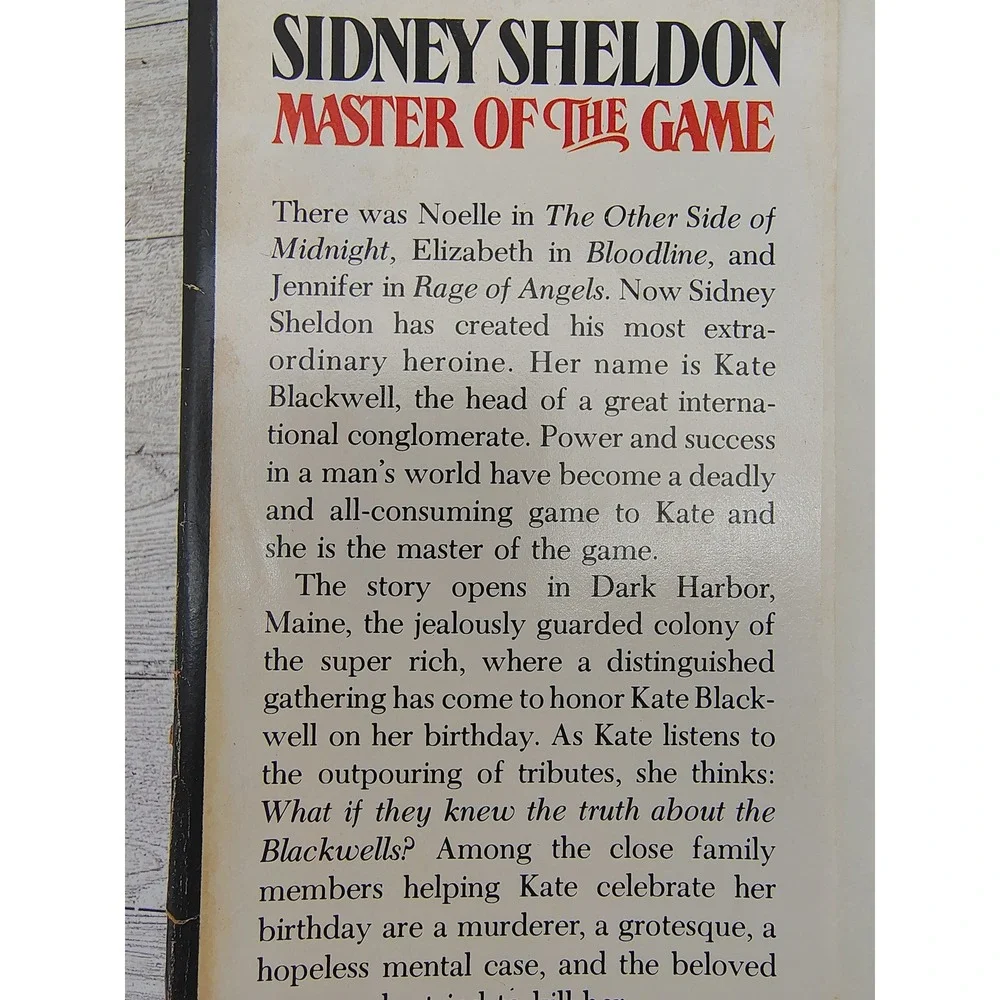 Master Of‎ The Game 1982 Sidney Sheldon Hardcover Dust Jacket Vintage Novel BCE